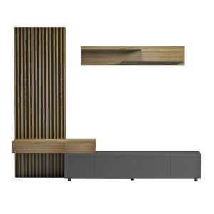 Тв мебели Combo Dort Hm18076.02 меламин в Sonama-черно 249.5x42.2x199.5hcm.