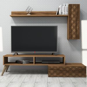 Тв секция Hm9518,03 меламин в цвят орех 150x37,2x37,8hcm