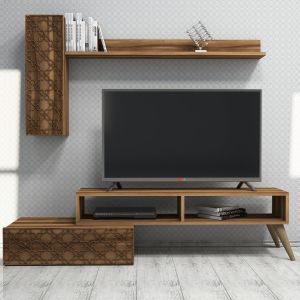 Тв секция Hm9518,03 меламин в цвят орех 150x37,2x37,8hcm