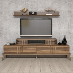 Тв секция комплект Hm9515,02 меламин в цвят орех 168x39x51,6hcm