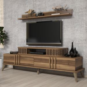Тв секция комплект Hm9515,02 меламин в цвят орех 168x39x51,6hcm