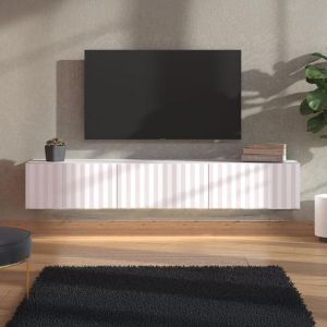 Тв шкаф Antibes Tv 192 3k3v бяло/бяло матов цвят фолио 192x42x32см