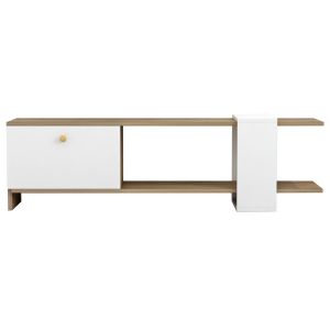 Тв шкаф Henriette Hm8900,11 от меламин цвят бял/сонома 120x25x37hcm