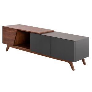 Тв шкаф Hudson Hm9748 от Mdf с фурнир цвят орех 180x40x50hcm