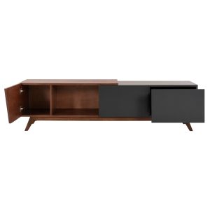 Тв шкаф Hudson Hm9748 от Mdf с фурнир цвят орех 180x40x50hcm