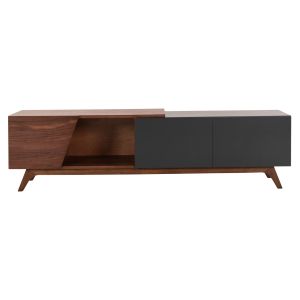 Тв шкаф Hudson Hm9748 от Mdf с фурнир цвят орех 180x40x50hcm