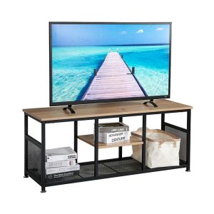 Тв шкаф Industrial Edge цвят сив дъб модерен индустриален стил 120x40x50cm