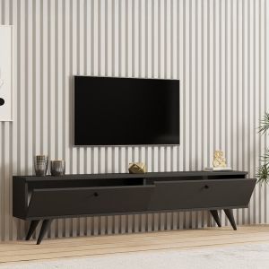 Тв шкаф Jate в бяло 160x25x40см