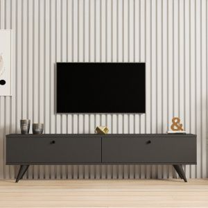 Тв шкаф Jate в бяло 160x25x40см