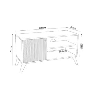 Тв шкаф Kruden Hm9443.11 меламин в черно-натурален 100x40x51hcm.