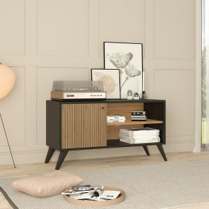 Тв шкаф Kruden Hm9443.11 меламин в черно-натурален 100x40x51hcm.