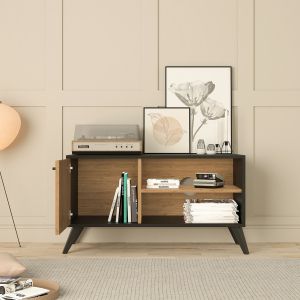 Тв шкаф Kruden Hm9443.11 меламин в черно-натурален 100x40x51hcm.