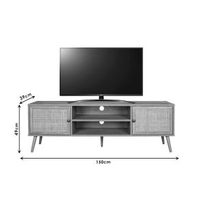Тв шкаф Oslo-b цвят сонома пдч и естествен ратан 150x39x49cм