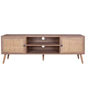 Тв шкаф Oslo-b цвят сонома пдч и естествен ратан 150x39x49cм