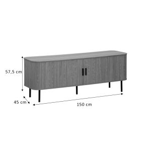 Тв шкаф Scandi Mdf натурален цвят с черни метални крака 150x45x57,5cм