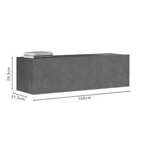 Тв шкаф Serit от меламин тъмно сив цвят 100x31,5x29,6cm