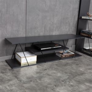 Тв шкаф Tars цвят тъмно сив/черен 120x30x33cм