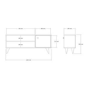 Тв шкаф Wison в нюанс дъб 120x29x50см