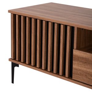 TV cabinet series Harry natural wood color-black MDF 200x40x47.5hcm Hm18008.01