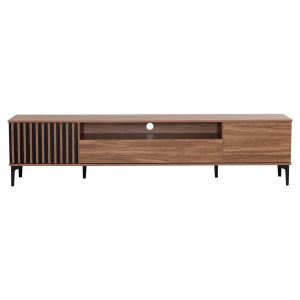 TV cabinet series Harry natural wood color-black MDF 200x40x47.5hcm Hm18008.01