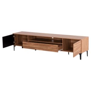 TV cabinet series Harry natural wood color-black MDF 200x40x47.5hcm Hm18008.01