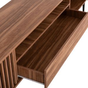 TV cabinet series Harry natural wood color-black MDF 200x40x47.5hcm Hm18008.01