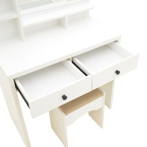 Тоалетка Cenzo в бяло и сиво-бежов цвят 80x40x155см