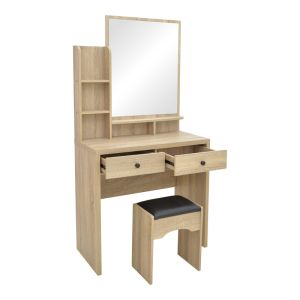 Тоалетка Cenzo в естествен и черен цвят 80x40x155см