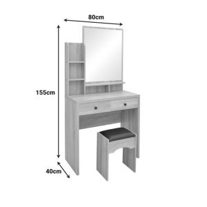 Тоалетка Cenzo в естествен и черен цвят 80x40x155см