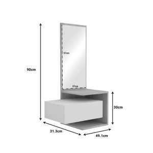 Kendi melamine dressing table in white-sonoma color 49.1x31.3x90cm