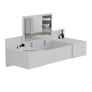 Тоалетка за стена Linde Hm8960,11 от бял меламин 100x39x33hcm