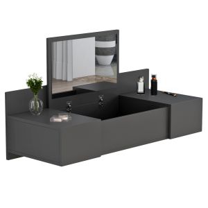 Тоалетка за стена Linde Hm8960,12 от меламин цвят антрацит 100x39x33hcm