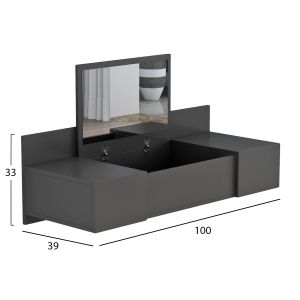 Тоалетка за стена Linde Hm8960,12 от меламин цвят антрацит 100x39x33hcm