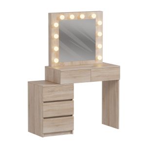 Тоалетка с Led светлини и чекмеджета Beyon Hm2500.01 меламин в Sonama 80x40x140hcm.