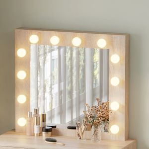Тоалетка с Led светлини и чекмеджета Beyon Hm2500.01 меламин в Sonama 80x40x140hcm.