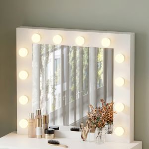 Тоалетка с Led светлини и чекмеджета Beyon Hm2500.03 меламин в бяло 80x40x140hcm.