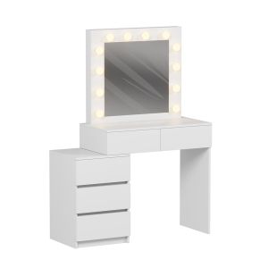 Тоалетка с Led светлини и чекмеджета Beyon Hm2500.03 меламин в бяло 80x40x140hcm.