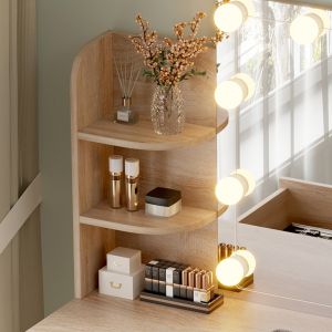 Тоалетка с Led светлиние-рафтове-чекмеджета Lauryn Hm2502.01 Sonama цвят 101.8x40x139.5hcm.