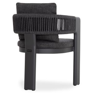 Dining chair Baron Sm6482.01 aluminum - rope - olefin fabric in dark gray 59x59x73.5w