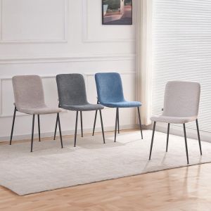 Трапезарен стол Fl5037 с метални крака и бежов плат 56x43x83см