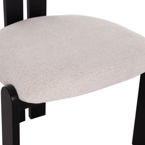 Трапезарен стол Karvo Kall Winsor Hm18252.02 дамаска в кремаво бяло - дърво в черно 57x50x78.5всм.