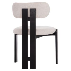 Трапезарен стол Karvo Kall Winsor Hm18252.02 дамаска в кремаво бяло - дърво в черно 57x50x78.5всм.