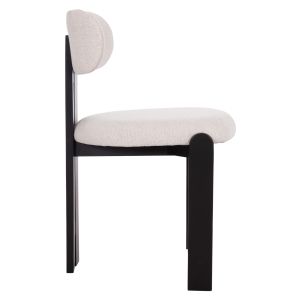 Трапезарен стол Karvo Kall Winsor Hm18252.02 дамаска в кремаво бяло - дърво в черно 57x50x78.5всм.