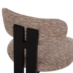 Трапезарен стол Karvo Kall Winsor Hm18252.03 дамаска в кафяво - дърво в черно 57x50x78.5всм.