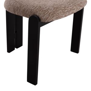 Трапезарен стол Karvo Kall Winsor Hm18252.03 дамаска в кафяво - дърво в черно 57x50x78.5всм.