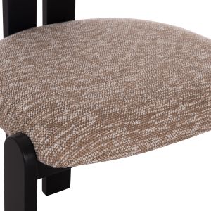 Трапезарен стол Karvo Kall Winsor Hm18252.03 дамаска в кафяво - дърво в черно 57x50x78.5всм.