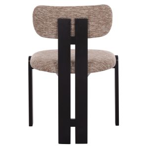 Трапезарен стол Karvo Kall Winsor Hm18252.03 дамаска в кафяво - дърво в черно 57x50x78.5всм.