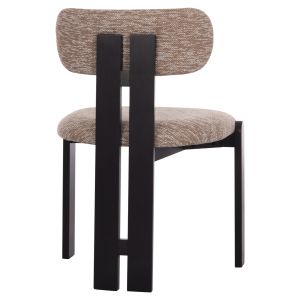 Трапезарен стол Karvo Kall Winsor Hm18252.03 дамаска в кафяво - дърво в черно 57x50x78.5всм.