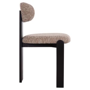 Трапезарен стол Karvo Kall Winsor Hm18252.03 дамаска в кафяво - дърво в черно 57x50x78.5всм.