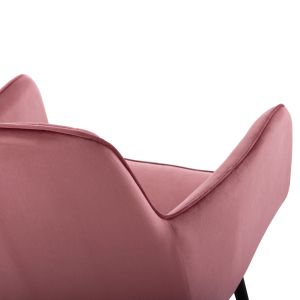 Трапезарен стол Latrell Hm8582.12 прашно розово кадифе с черни метални крака 54x57x84всм.